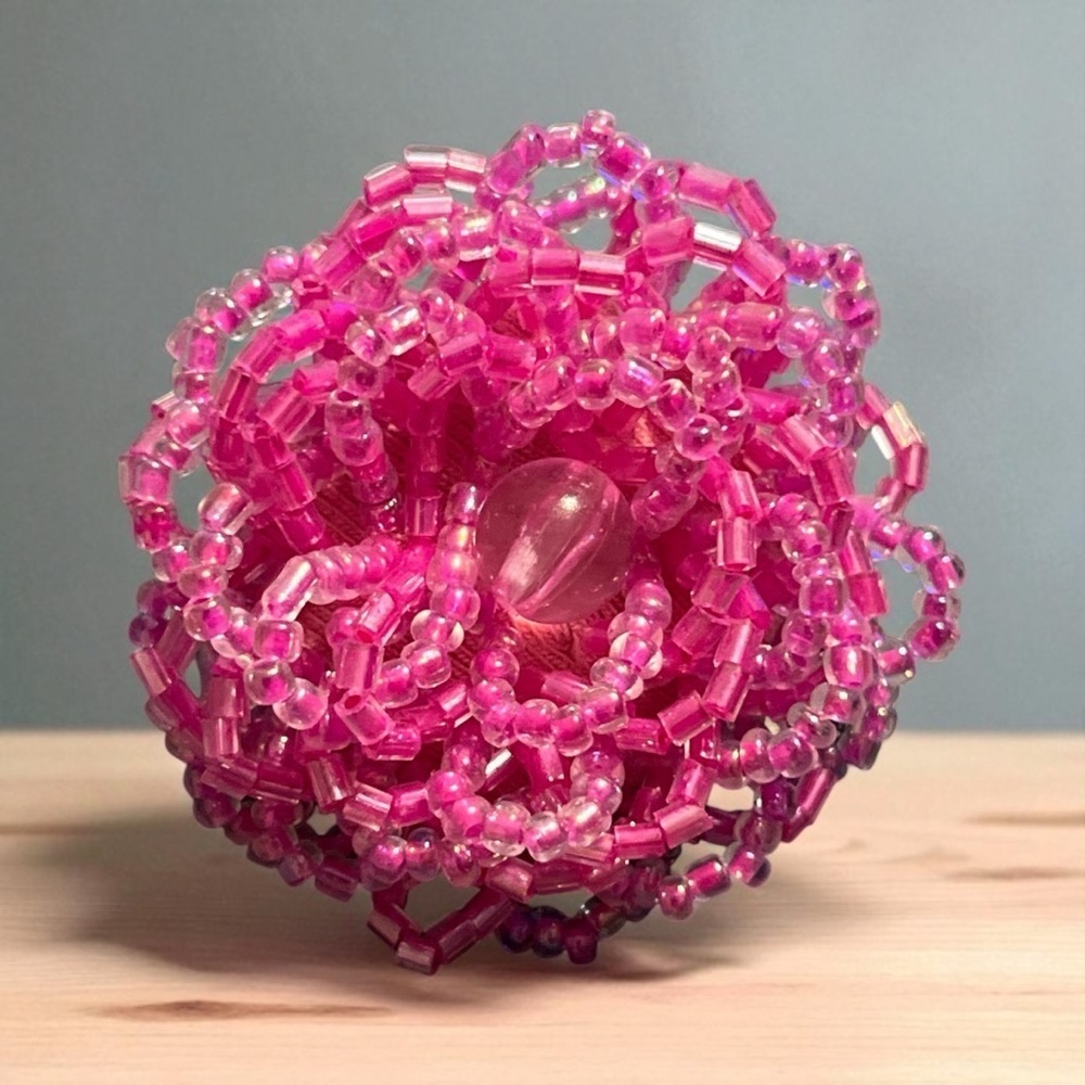 Adorable Pink Beaded Statement Ring